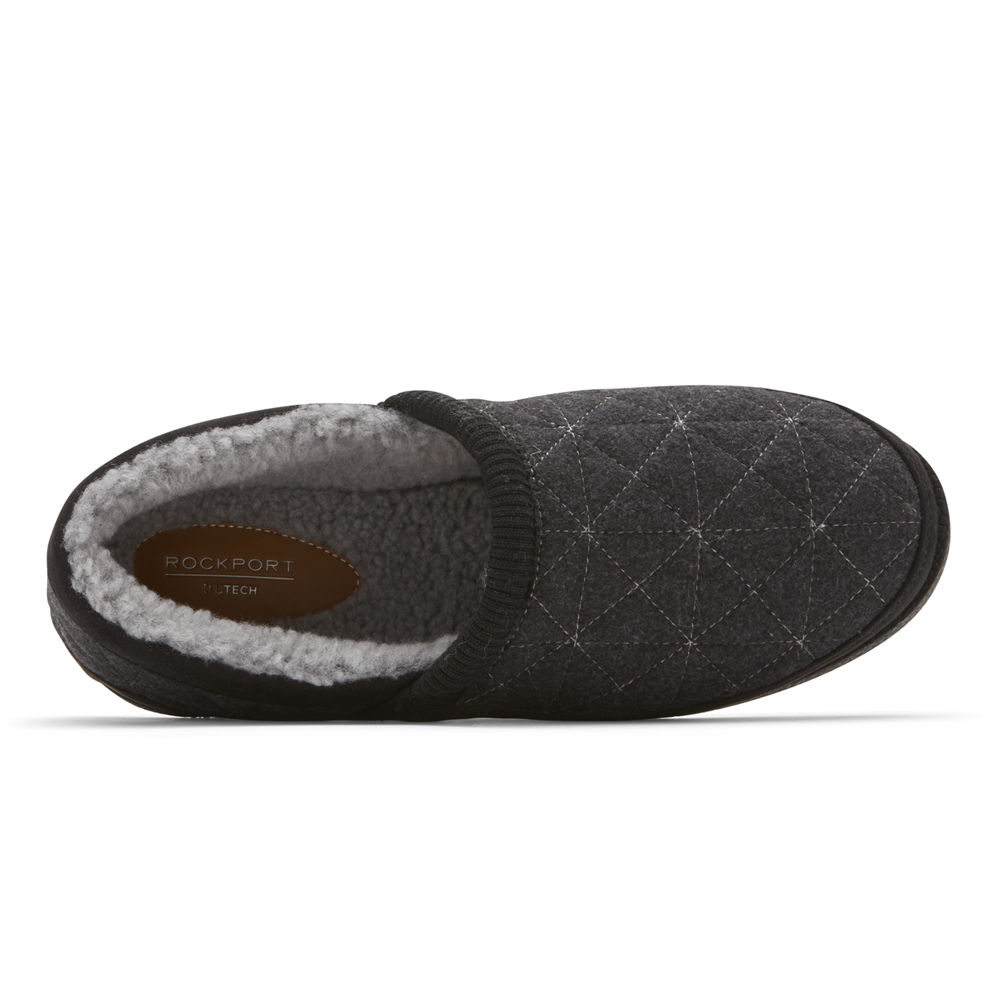 Rockport Singapore Womens Slippers - truTECH Veda Moc Dark Grey - JY8912076